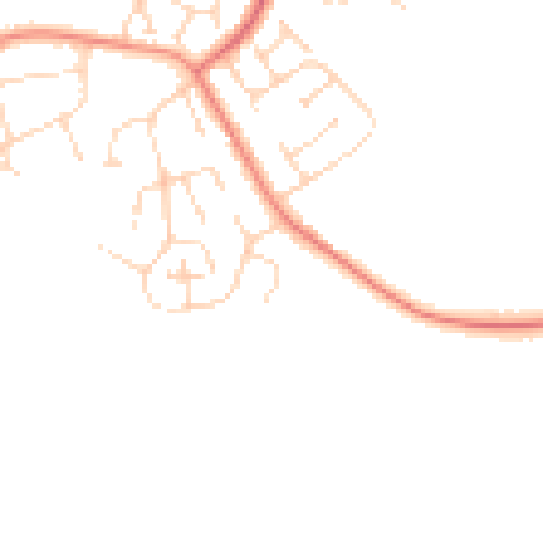 Daytime road noise heatmap for NG31 9UG