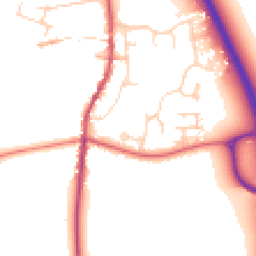 Daytime road noise heatmap for NG33 5JU