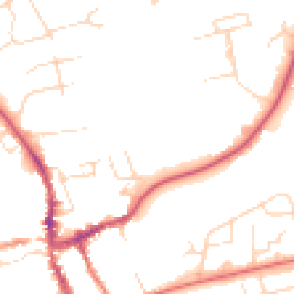 Daytime road noise heatmap for NG34 7EJ