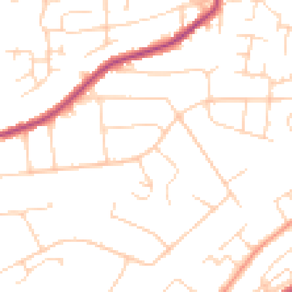 Daytime road noise heatmap for NG4 1AA