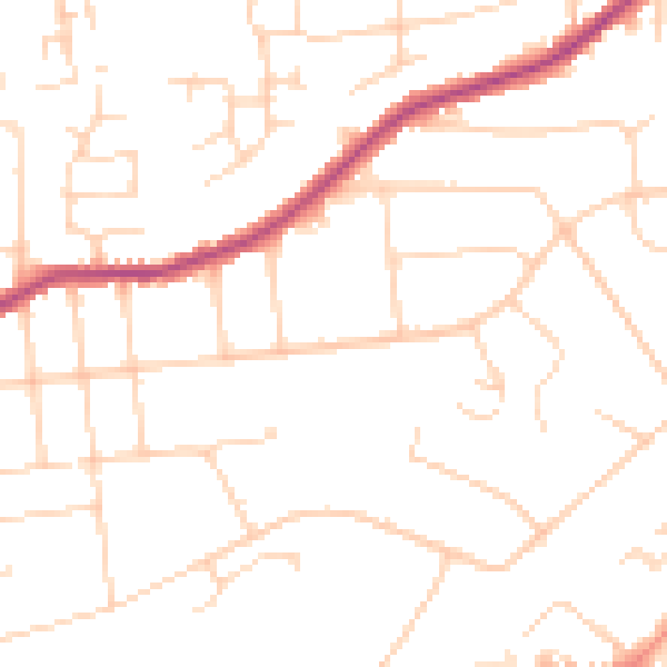 Daytime road noise heatmap for NG4 1AB