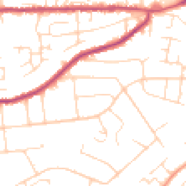 Daytime road noise heatmap for NG4 1AF