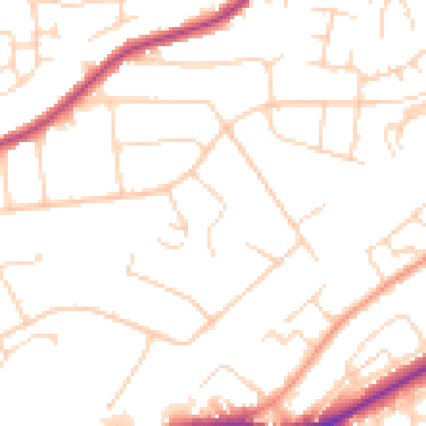 Daytime road noise heatmap for NG4 1AG