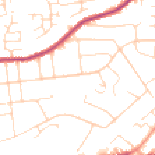 Daytime road noise heatmap for NG4 1AH