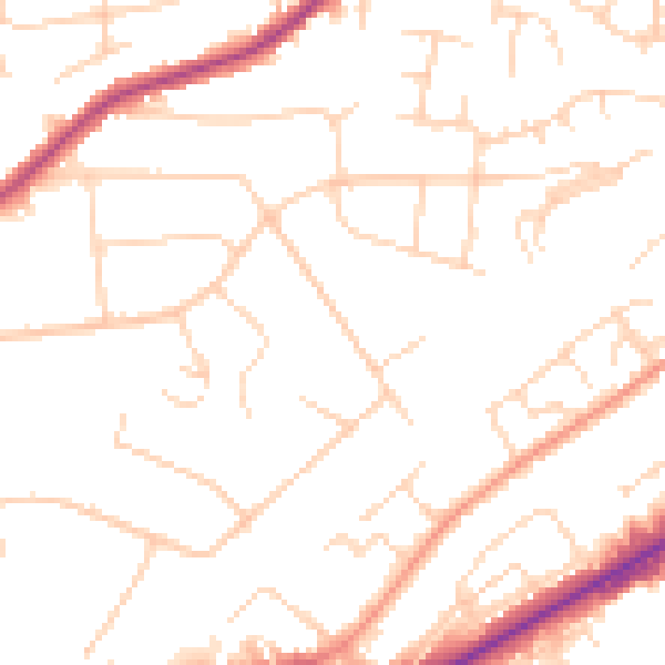 Daytime road noise heatmap for NG4 1AJ