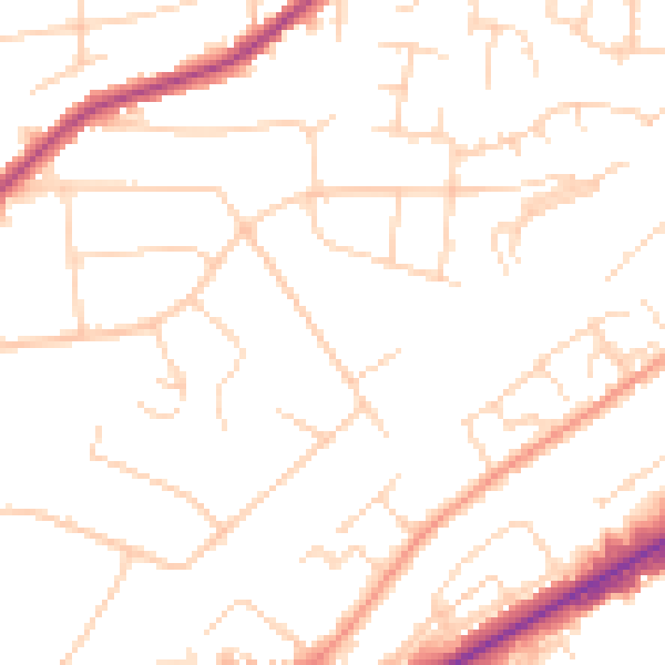 Daytime road noise heatmap for NG4 1AL
