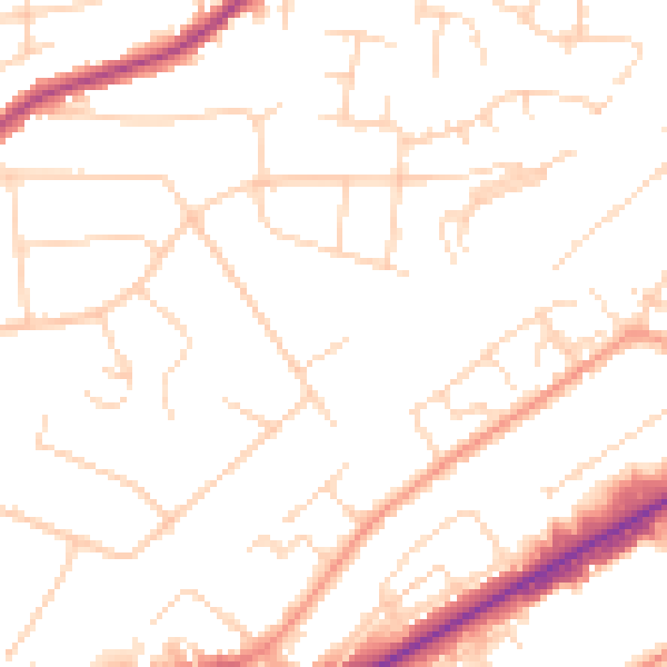 Daytime road noise heatmap for NG4 1AN