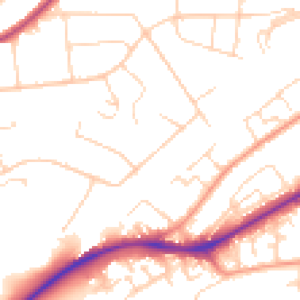 Daytime road noise heatmap for NG4 1AP