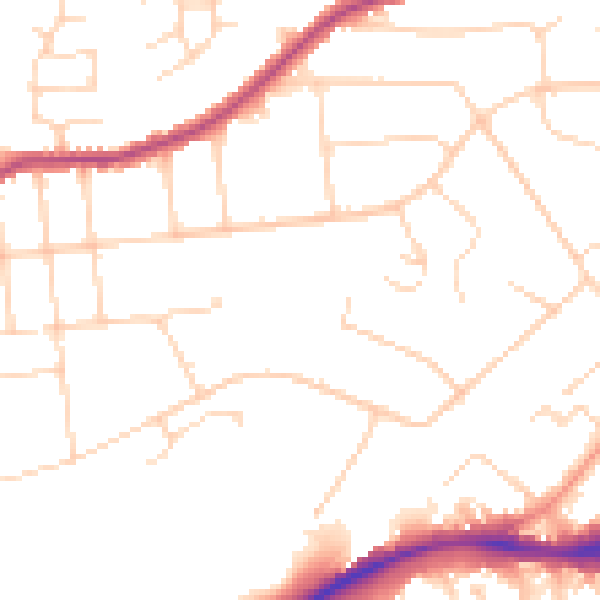 Daytime road noise heatmap for NG4 1AU