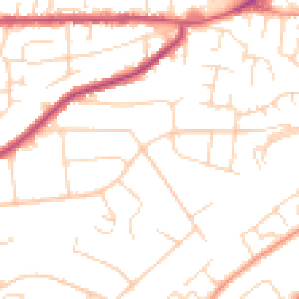 Daytime road noise heatmap for NG4 1AY