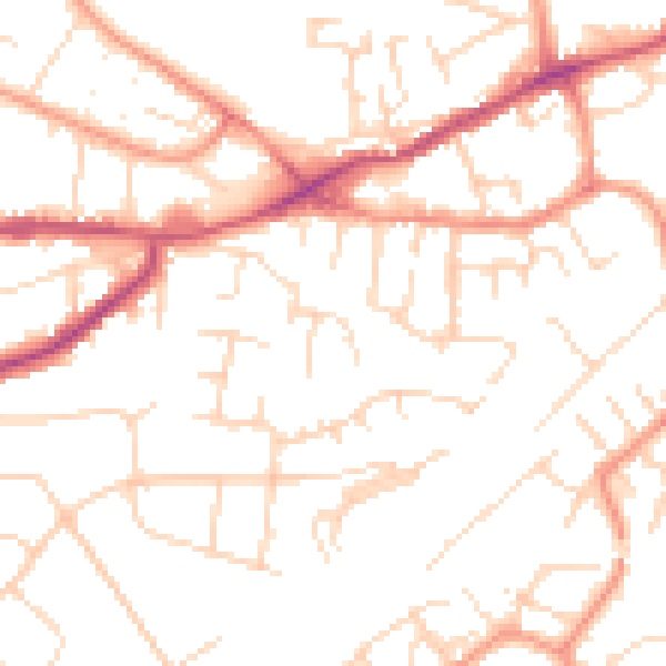 Daytime road noise heatmap for NG4 1AZ