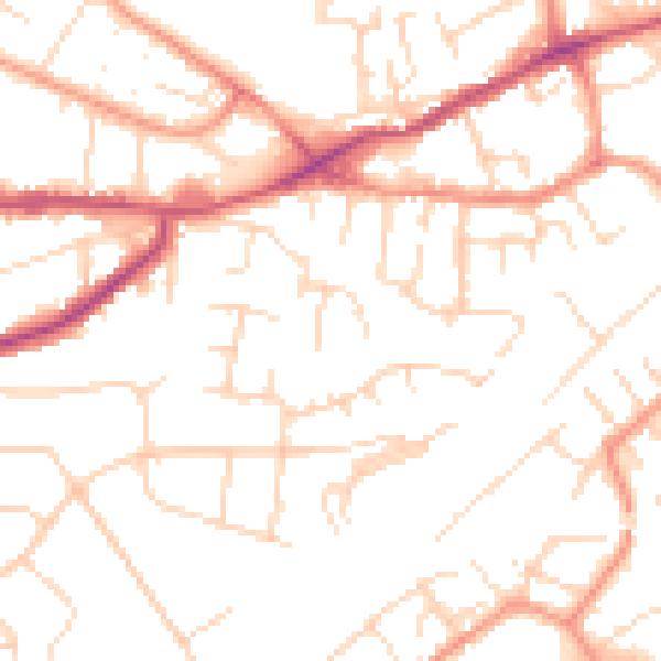 Daytime road noise heatmap for NG4 1BA