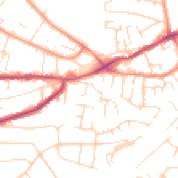 Daytime road noise heatmap for NG4 1BB