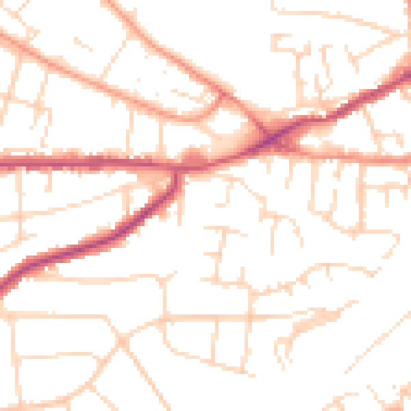 Daytime road noise heatmap for NG4 1BD