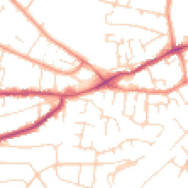 Daytime road noise heatmap for NG4 1BE