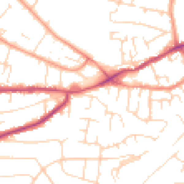 Daytime road noise heatmap for NG4 1BH