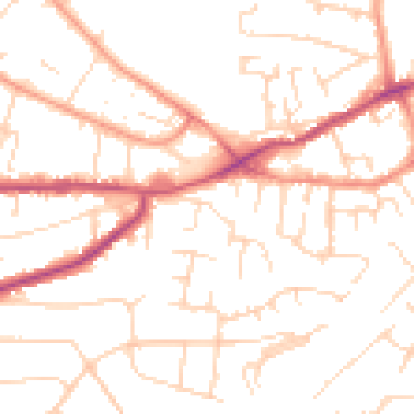 Daytime road noise heatmap for NG4 1BJ