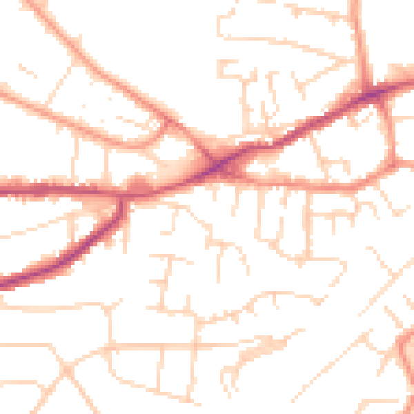 Daytime road noise heatmap for NG4 1BL