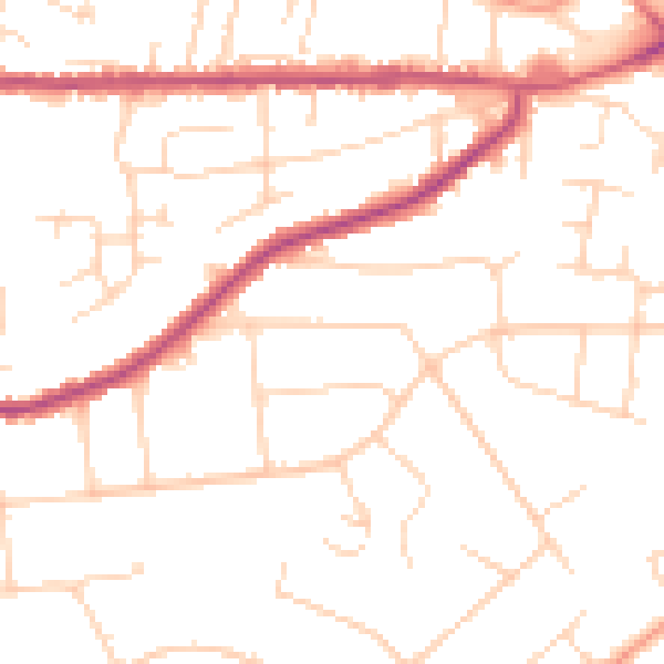Daytime road noise heatmap for NG4 1BS