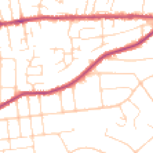 Daytime road noise heatmap for NG4 1BW