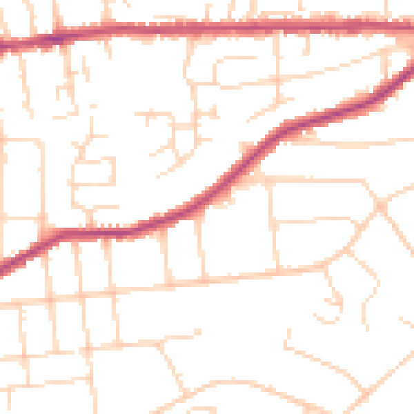 Daytime road noise heatmap for NG4 1BX