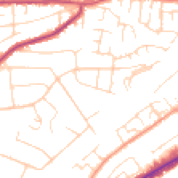 Daytime road noise heatmap for NG4 1DB