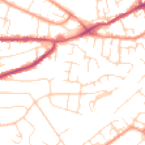 Daytime road noise heatmap for NG4 1DL