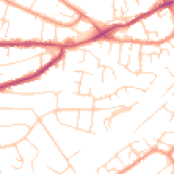 Daytime road noise heatmap for NG4 1DP