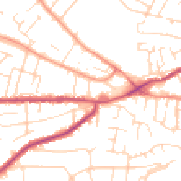 Daytime road noise heatmap for NG4 1EN