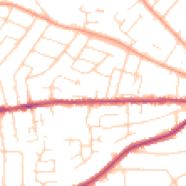 Daytime road noise heatmap for NG4 1FW