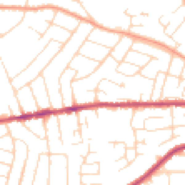 Daytime road noise heatmap for NG4 1GA