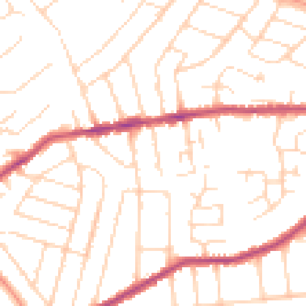 Daytime road noise heatmap for NG4 1GN