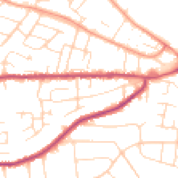 Daytime road noise heatmap for NG4 1GQ