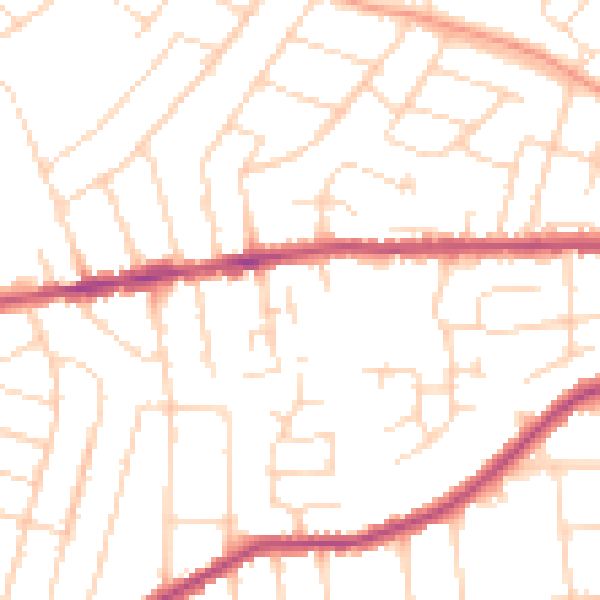 Daytime road noise heatmap for NG4 1GU
