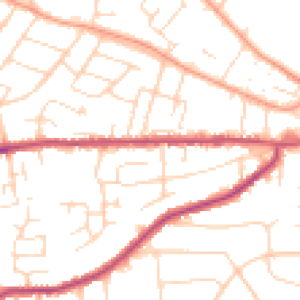 Daytime road noise heatmap for NG4 1HB