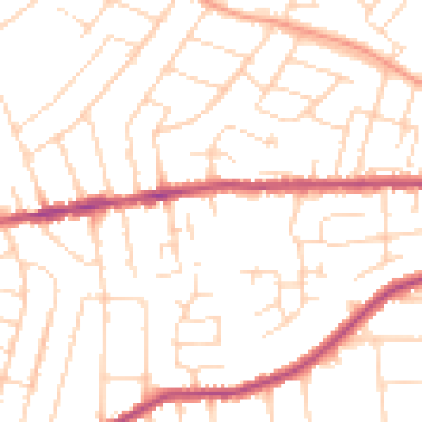 Daytime road noise heatmap for NG4 1HD