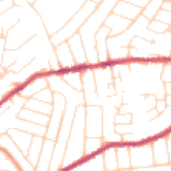 Daytime road noise heatmap for NG4 1HN