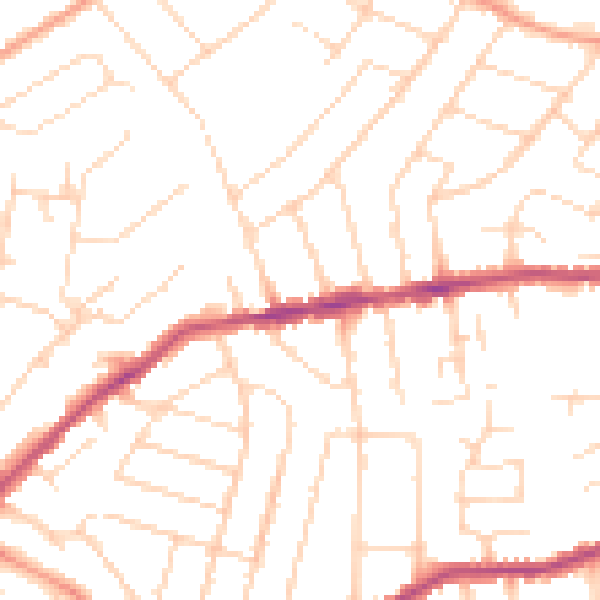 Daytime road noise heatmap for NG4 1JB