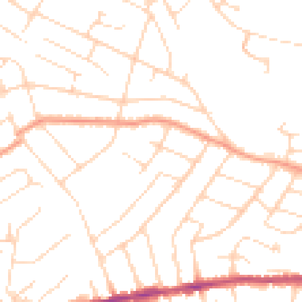 Daytime road noise heatmap for NG4 1PT