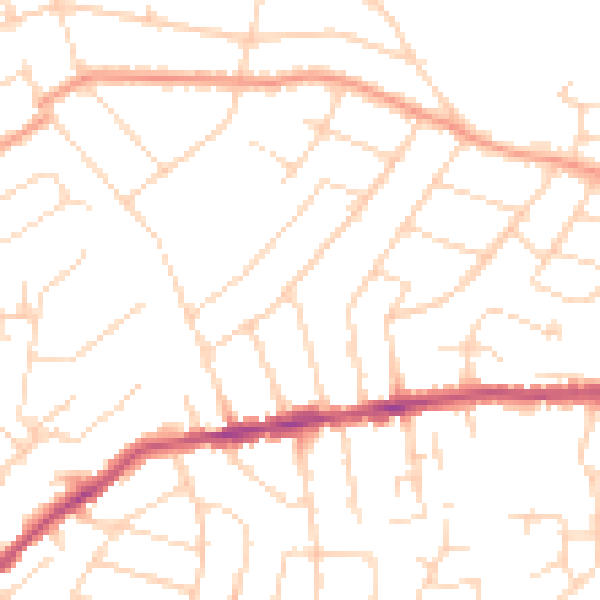 Daytime road noise heatmap for NG4 1QJ