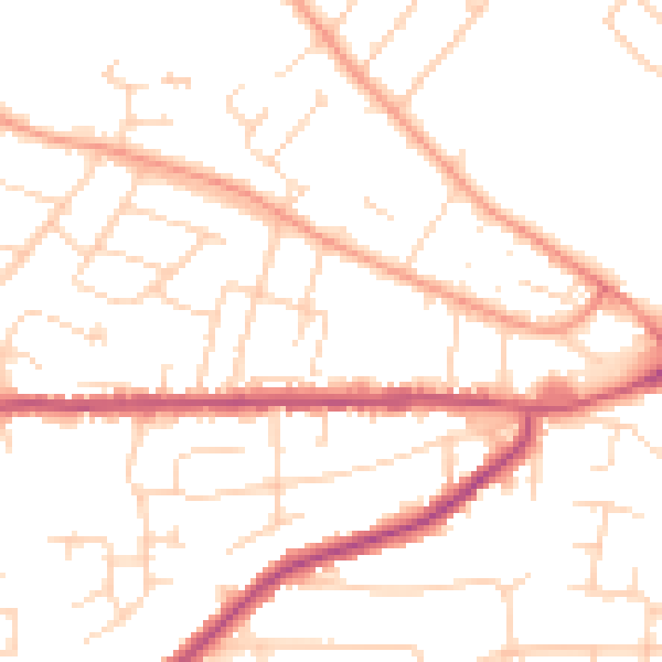 Daytime road noise heatmap for NG4 1QW