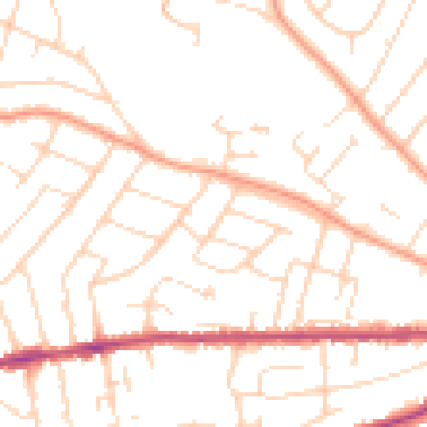 Daytime road noise heatmap for NG4 1RB