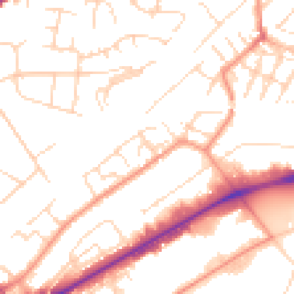 Daytime road noise heatmap for NG4 2BN