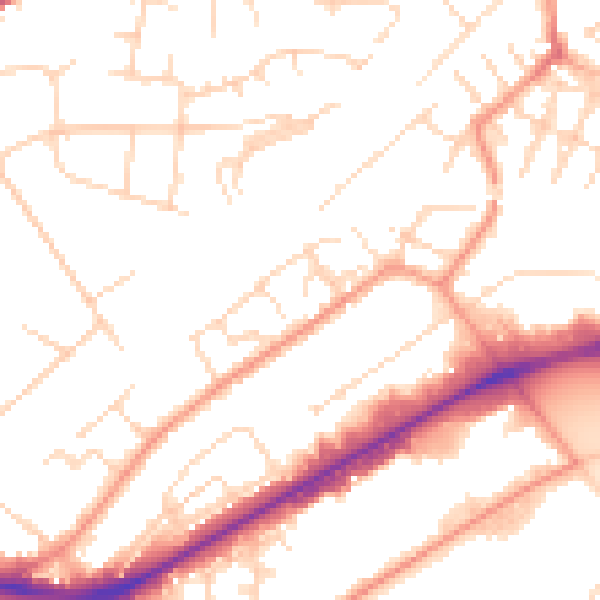 Daytime road noise heatmap for NG4 2BR