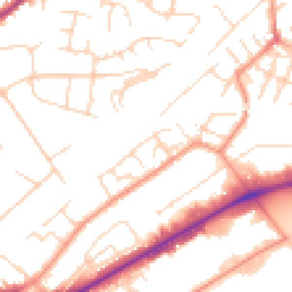 Daytime road noise heatmap for NG4 2BS