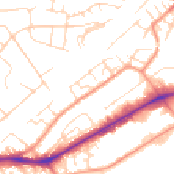 Daytime road noise heatmap for NG4 2BW