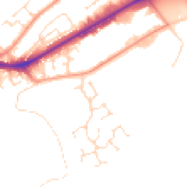 Daytime road noise heatmap for NG4 2DB