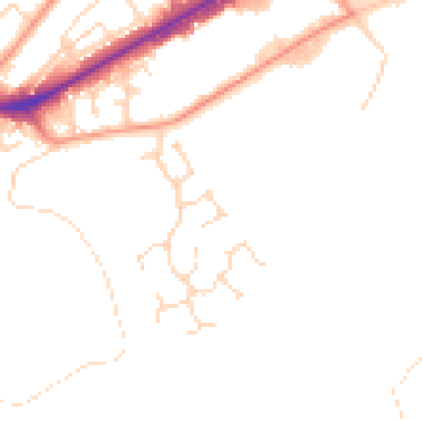 Daytime road noise heatmap for NG4 2DD