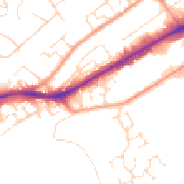 Daytime road noise heatmap for NG4 2DR