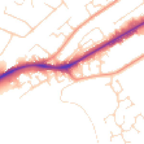 Daytime road noise heatmap for NG4 2DW